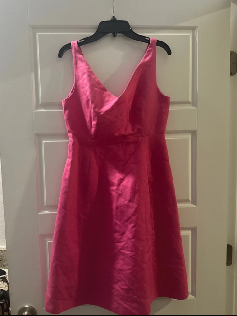 J. Crew Bright Pink V-Neck Sleeveless Mini Dress